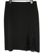 Apostrophe Essentials Black Lace Pleat Pencil Skirt Size 12 - $372.21 MXN