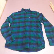 Hollister Flannel Shirt Men Medium Blue Plaid Button Up Casual Long Sleeve - £13.32 GBP