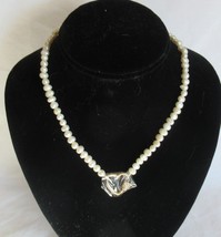 PARK LANE genuine freshwater pearl CHIFFON Necklace w/ heart 16&quot; + 3&quot; extension - £84.43 GBP