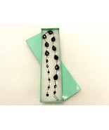 15&quot; Beaded Choker Necklace, Black &amp; Clear Faceted Beads, Fashion Jewelry... - €8,43 EUR