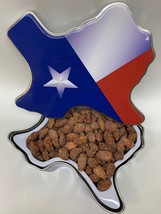 Texas Flag Gift Tin with Cinnamon Roasted Nuts 12 oz. - £23.45 GBP