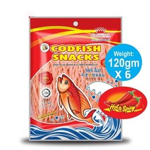 Codfish Snack Hot &amp; Spicy Dried Seafood 6 Pack(Express Shipping*) - £57.70 GBP