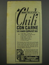 1945 Gebhardt's Eagle Chili Powder Advertisement - deliious chili con carne - £14.55 GBP