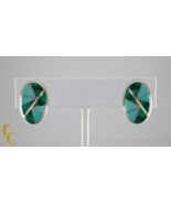 Gorgeous Sterling Silver Turquoise Inlay Clip-on Earrings Unique - €313,57 EUR