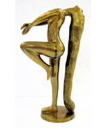 Vintage Brass Art Deco Long Haired Nude Woman Sculpture attributed Klara... - $197.01