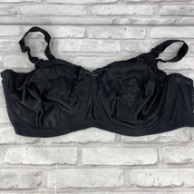 Just My Size JMS Bra 46DD Underwire Black Satin Lace Pre-owned Full Figure - £12.98 GBP
