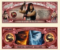 ✅ Pack of 25 Mortal Kombat Liu Kang 1 Million Dollar Bills Novelty Money ✅ - £10.42 GBP