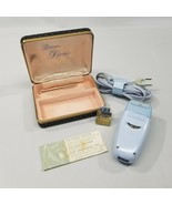 Vintage Remington Duchess Electric Blue Razor W/ Papers &amp; Original Case ... - $22.65