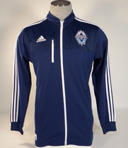 Adidas MLS Vancouver Whitecaps FC Blue &amp; White Zip Front Track Jacket Mens NWT - £71.67 GBP