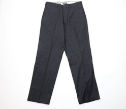 Vtg Banana Republic Mens 34x32 Stretch Wool Wide Leg Chino Pants Charcoal Gray - £46.47 GBP
