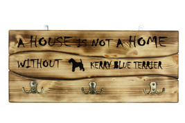 Kerry Blue Terrier, a wooden wall peg, hanger with the picture of a dog - £40.11 GBP