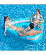Floating Island Pool Float - Inflatable Lake Float Pool Lounger Raft Wat... - £30.66 GBP