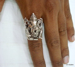 sterling silver Ring lord ganesha ring good luck ring hindu god ring handmade - £133.74 GBP