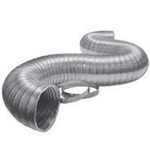 NEW LAMBRO 3120L 4&quot; X 8 FOOT ALUMINUM FLEX DUCT PIPE DRYER HOSE WITH CLAMPS - £25.20 GBP