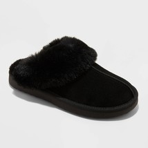 Women&#39;s Sylvia Genuine Suede Scuff Slippers Black Auden Size 7 NWT - $9.89