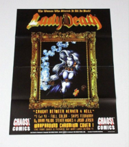 1994 Lady Death promo poster! 24x18 rare vintage Chaos Comics promotional pin-up - $23.94