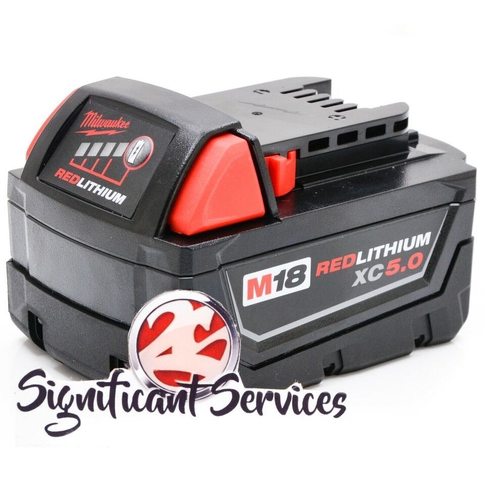 New Genuine Milwaukee 48-11-1850 M18 Red Lithium XC 5.0 Ah Lithium Ion B... - $66.99