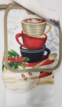 3pc Kitchen Set:1 Pot HOLDER,1 Towel &amp; 1 Oven Mitt, Coffee Cups Stack &amp; Spoon,Am - £10.27 GBP