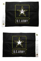 12x18 Embroidered U.S. Army Star Double Sided 2ply 220D Nylon 12&quot;x18&quot; w/ Clips B - $19.88