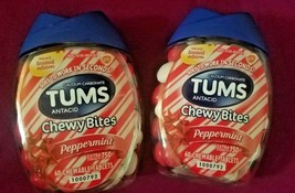 2 Pack Tums Chewy Bites Peppermint Extra Strength Antacid For Heartburn - 60CT - £39.42 GBP