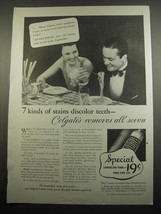 1933 Colgate's Tooth Paste Ad - 7 kinds of stains discolor teeth - $18.49
