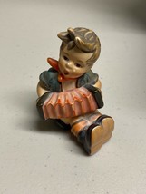 Vintage Collectible Goebel Figurine Boy Sitting Playing Accordian West Germany - $23.36