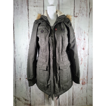 Levi&#39;s Women&#39;s Parka Jacket Army Green Water Resistant with Faux Fur Hoo... - $32.98