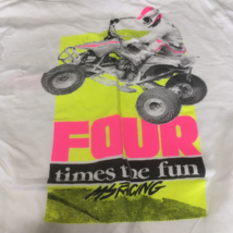 Retro neon graphic Four Times the fun  MS racing quad four wheeler T shirt - £15.74 GBP