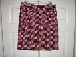 Ann Taylor LOFT Size 2 Wool Blend Burgundy Plaid Skirt w/ Pockets &amp; Lining - £15.53 GBP