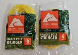 Lot of Two Ozark Trail 6&#39; Yellow Braided Poly Stringer New #0T6PS - £5.40 GBP