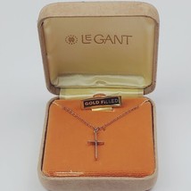 VTG Le Gant 12 K Gold Filled Cross Necklace With Original Box  - $18.69