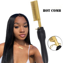 2 in 1 Electric Hot Heating Comb Hair Straightener Curler Wet Dry Hair Iron Stra - £22.51 GBP