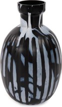 Vase Howard Elliott Sanders Black And White Hand-Frosted Frosted Glass Carved - $549.00