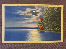 Vtg 1953 Linen Postcard Miller Bell Tower,Chautauqua Institution, NY, Jamestown - £3.97 GBP