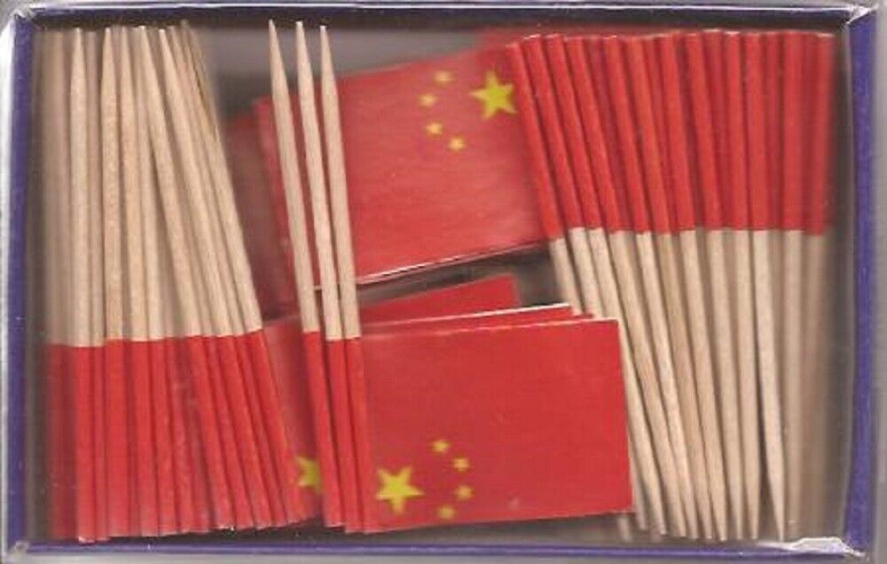 One Box of 100 China Toothpick Flags, 100 Small Mini International Flags - $7.90