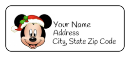 30 Personalized Mickey Mouse Address Labels, Christmas, Stickers, Gift Tags - £9.53 GBP