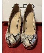 Aldo Edaressa Snakeskin Platform Heels Size 8 US Faux Leather 5” Stilett... - $26.95