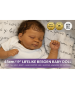 48cm/19” Lifelike Reborn Baby Doll Full Vinyl Body Hand-Rooted Hair Real... - $1,327.79 MXN
