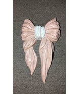 Vintage 1961 HOMCO Pink Ribbon Bow molded plastic Wall Decor 8x5” - £11.66 GBP