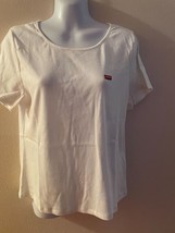 Women&#39;s Levi&#39;s Crew-Neck Short Sleeve, Slim Fit, Ribbed Logo T-Shirt Size XL NWT - £13.27 GBP