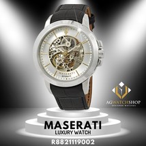 Maserati Ingegno Automatic Skeleton Dial Black Strap Watch For Men R8821119002 - £243.06 GBP