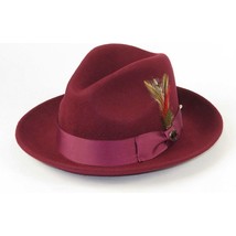 Men Bruno Capelo Hat Australian Wool Fedora Untouchable EXECUTIVE EX324 Burgundy image 2