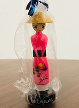 VTG. Vietnam Doll Hard Resin &amp; Wood Hand Painted Mini Figurine - £10.08 GBP