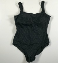 Vintage One Piece Swim Suit Womens 14 C/D Black Maillot Baltex Textured - $24.74