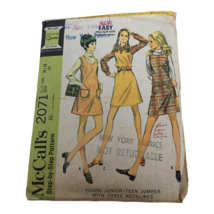 McCalls Sewing Pattern 2071 Vintage Jumper Young Junior Teen 11 12 Uncut 1960s - £7.81 GBP