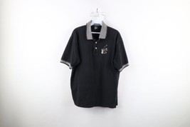 Vtg 90s Looney Tunes Mens Medium Faded Marvin the Martian Golf Polo Shirt Black - £31.61 GBP