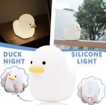 Cute Duck Silicone LED Night Light Tap Control USB Children Bedside Table Lamp - £14.12 GBP