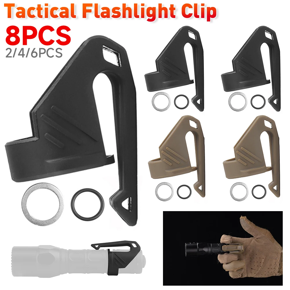 Camping Multifunction Finger Ring Tactical Flashlight Clip Nylon Outdoor Camping - £11.08 GBP+