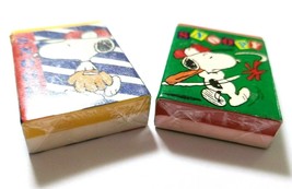 P EAN Uts Snoopy Eraser 2 Pieces Cute Rare Cute Flomo Old Vintage Ver1 - £13.34 GBP