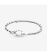 S925 Sterling Silver Moments Infinity Knot Snake Chain Bracelet,Gift for... - $28.70 CAD